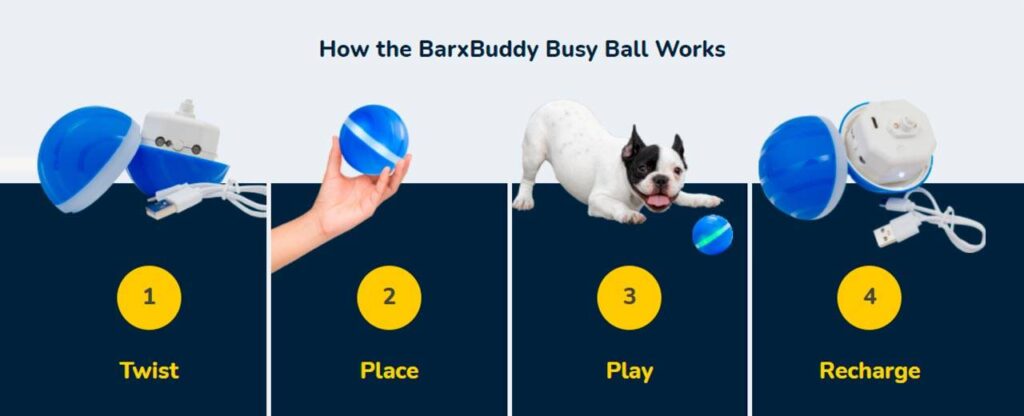 How does BarxBuddy Busy Ball work