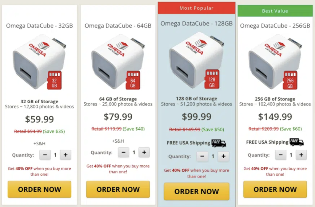Omega DataCube Pricing