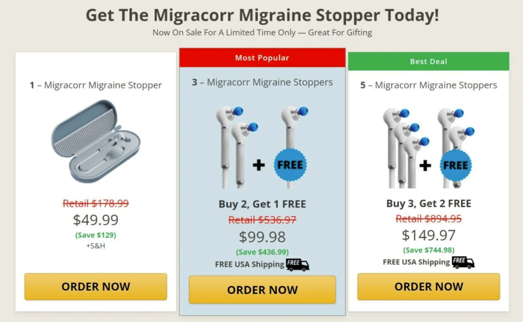 Migracorr Migraine Stopper Pricing